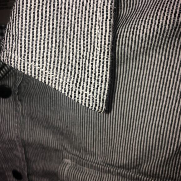 Decoded 100% Cotton XL Long Sleeve Button Front Flip Cuff Striped Shirt - Picture 8 of 9